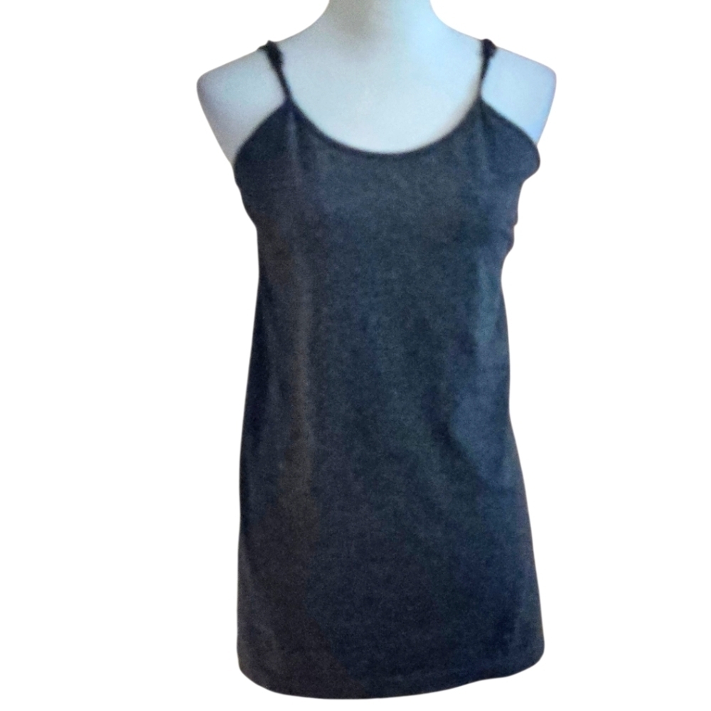 Ophelia Roe Women's 2X Cami Tank Long Length Charcoal Gray Adjustable Straps